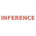 A red and white word says " inference ".